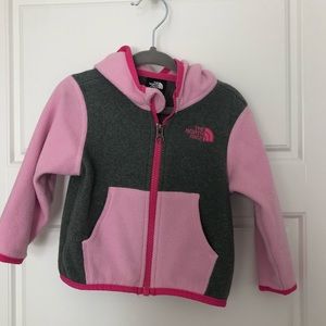EUC North Face fleece hoodie 6-12 months